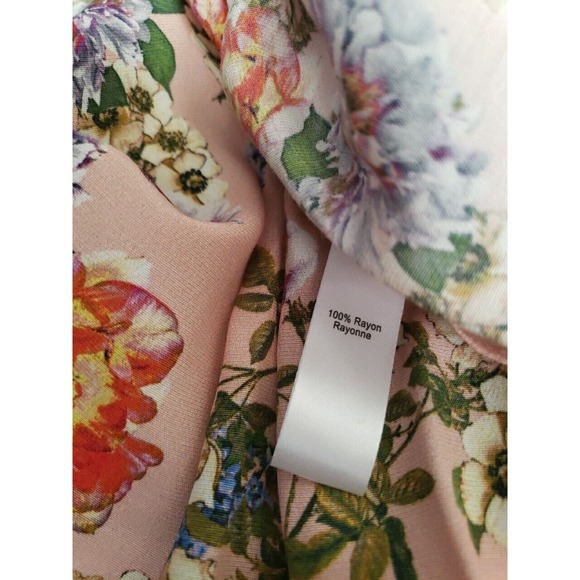 MARISSA WEBB Elio Print Dress Dusty Rose English Bouquet Sz XS Ruffle Midi (U - Picture 6 of 6